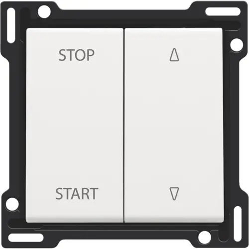 Niko 154-65905 jaloezieknop tbv tweevoudige elektrisch gescheiden schakelaar white coated