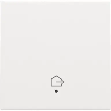 Niko 154-32902 afwerkingsset voor geconnecteerde enkele schakelaar met lens en symbool woning verlaten white coated