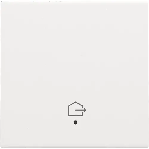 Niko 154-32902 afwerkingsset voor geconnecteerde enkele schakelaar met lens en symbool woning verlaten white coated