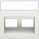 Niko 154-65400 centraalplaat 2-voudig tbv RJ draagring schuin met tekstveld white coated