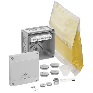 Spelsberg Abox Pro XT-6 kabeldoos met schroefklemmen en giethars 127 x 127 x 75 mm IP68 grijs