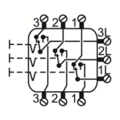 JUNG 5306 EU 3-voudige wisselschakelaar