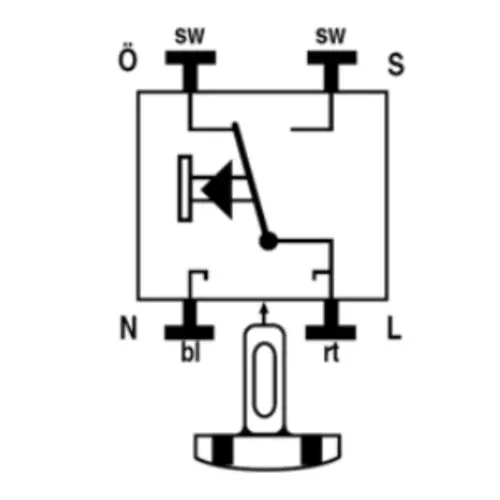 JUNG 533 EU impulsdrukker 1-polig wisselcontact met N-klem