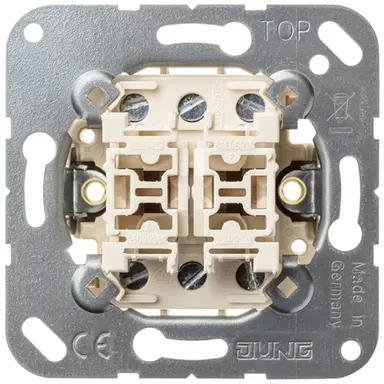 JUNG 532-4 EU multipulsdrukker 2-voudig 4 maakcontacten met nulstand