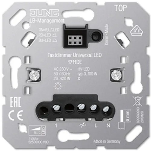JUNG 1711 DE tastdimmer universeel LED 3-100 Watt