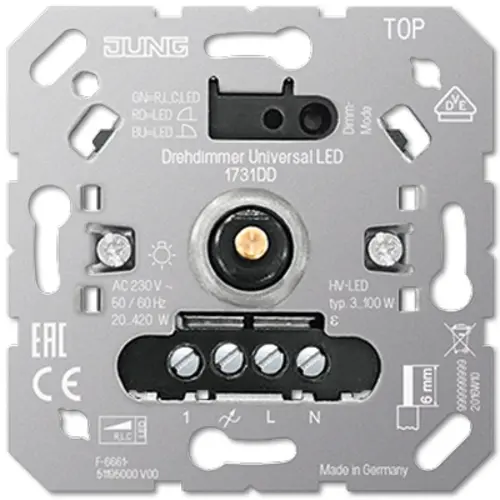 JUNG 1731 DD universele LED-dimmer 3-100 Watt
