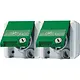 JUNG 8220 GN NAWSLEB wandcontactdoos 2-voudig opbouw met fietslaadsymbool tekstvenster slot en groen klapdeksel IP44 WG800