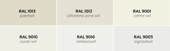witte RAL-kleuren