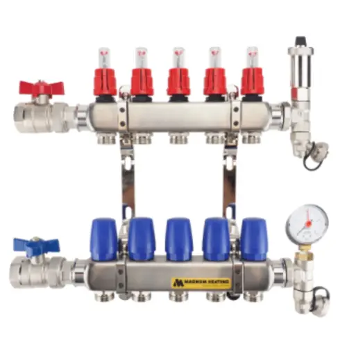 Magnum W32009 Premium RVS Open Vloerverwarming verdeler LT 9 Groeps