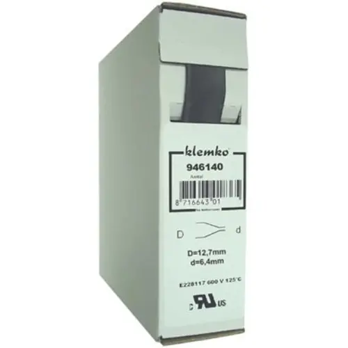 Klemko FP8TB-ZW-12.7 946140 krimpkous 12.7/6.4mm zwart 8 meter