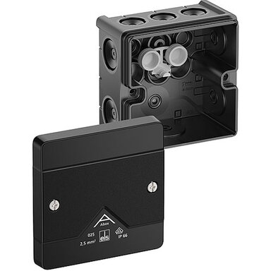 Spelsberg ABOX 025-L/SW abox 025-l/sw abox 025-l aftakdoos leeg 87x87x52 mm zwart IP66 Abox