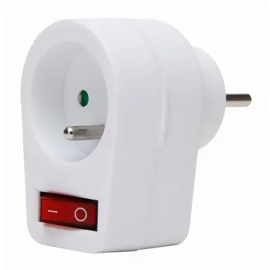 Kopp 705202002 adapter 1x penaarde Belgie met schakelaar wit