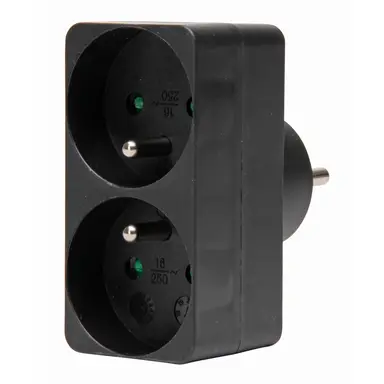 Kopp 705105004 adapter 2x penaarde Belgie rechthoek zwart