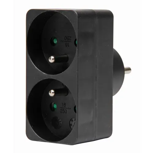 Kopp 705105004 adapter 2x penaarde Belgie rechthoek zwart