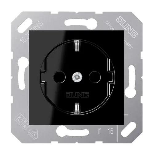 JUNG CD 5120 BFSW wandcontactdoos 50x50 zwart ra