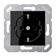 JUNG CD 5120 BFSW wandcontactdoos 50x50 zwart ra