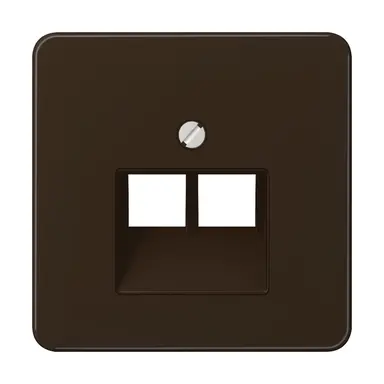 JUNG CD 569-2 UA BR centraalplaat 2-voudig tbv RJ45 wandcontactdoos CD500 bruin