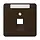 JUNG CD 569-1 NAUA BR centraalplaat 1-voudig met tekstvenster tbv RJ45 wandcontactdoos CD500 bruin