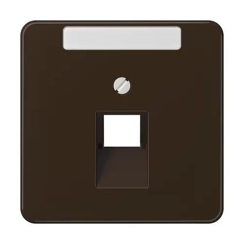 JUNG CD 569-1 NAUA BR centraalplaat 1-voudig met tekstvenster tbv RJ45 wandcontactdoos CD500 bruin