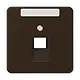 JUNG CD 569-1 NAUA BR centraalplaat 1-voudig met tekstvenster tbv RJ45 wandcontactdoos CD500 bruin