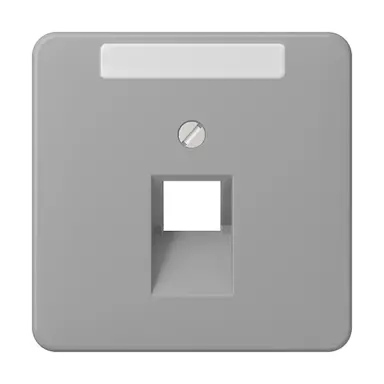 JUNG CD 569-1 NAUA GR centraalplaat 1-voudig met tekstvenster tbv RJ45 wandcontactdoos CD500 grijs