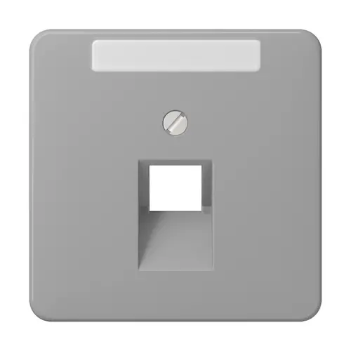 JUNG CD 569-1 NAUA GR centraalplaat 1-voudig met tekstvenster tbv RJ45 wandcontactdoos CD500 grijs