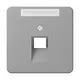 JUNG CD 569-1 NAUA GR centraalplaat 1-voudig met tekstvenster tbv RJ45 wandcontactdoos CD500 grijs