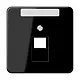 JUNG CD 569-1 NAUA SW centraalplaat 1-voudig met tekstvenster tbv RJ45 wandcontactdoos CD500 zwart glans