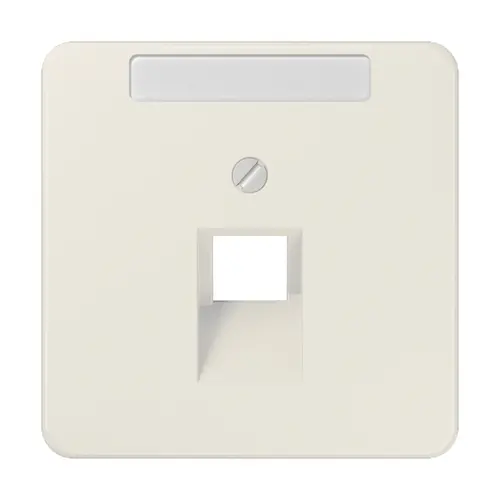 JUNG 569-1 NAUA centraalplaat 1-voudig met tekstvenster tbv RJ45 wandcontactdoos CD500 creme