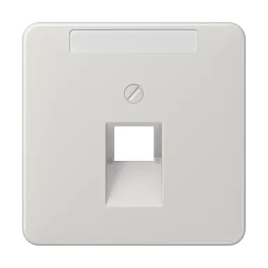 JUNG CD 569-1 NAUA LG centraalplaat 1-voudig met tekstvenster tbv RJ45 wandcontactdoos CD500 lichtgrijs