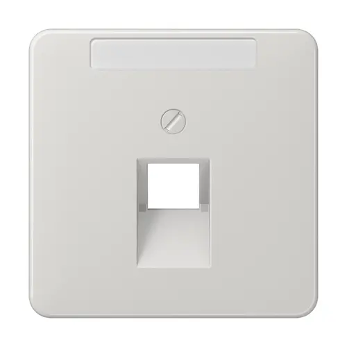 JUNG CD 569-1 NAUA LG centraalplaat 1-voudig met tekstvenster tbv RJ45 wandcontactdoos CD500 lichtgrijs