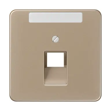 JUNG CD 569-1 NAUA GB centraalplaat 1-voudig met tekstvenster tbv RJ45 wandcontactdoos CD500 goud brons