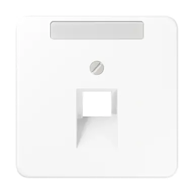 JUNG CD 569-1 NAUA WW centraalplaat 1-voudig met tekstvenster tbv RJ45 wandcontactdoos CD500 alpine wit