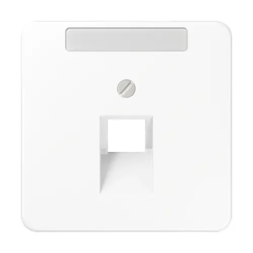 JUNG CD 569-1 NAUA WW centraalplaat 1-voudig met tekstvenster tbv RJ45 wandcontactdoos CD500 alpine wit