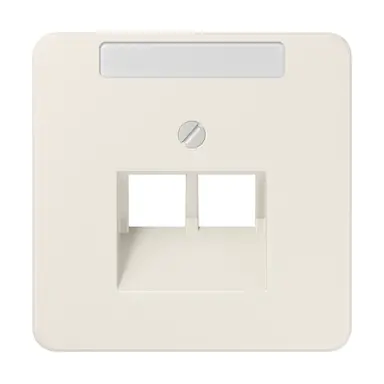 JUNG 569-2 NAUA centraalplaat 2-voudig met tekstvenster tbv RJ45 wandcontactdoos CD500 creme