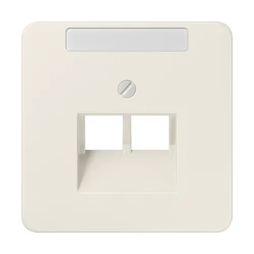 JUNG 569-2 NAUA centraalplaat 2-voudig met tekstvenster tbv RJ45 wandcontactdoos CD500 creme