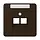 JUNG CD 569-2 NAUA BR centraalplaat 2-voudig met tekstvenster tbv RJ45 wandcontactdoos CD500 bruin