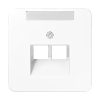 JUNG CD 569-2 NAUA WW centraalplaat 2-voudig met tekstvenster tbv RJ45 wandcontactdoos CD500 alpine wit
