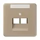 JUNG CD 569-2 NAUA GB centraalplaat 2-voudig met tekstvenster tbv RJ45 wandcontactdoos CD500 goud brons