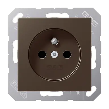 JUNG A 1520 FKI MO wandcontactdoos penaarde Safety+ A-range mokka