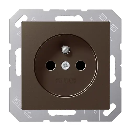 JUNG A 1520 FKI MO wandcontactdoos penaarde Safety+ A-range mokka