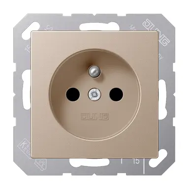 JUNG A 1520 FKI CH wandcontactdoos penaarde Safety+ A-range champagne
