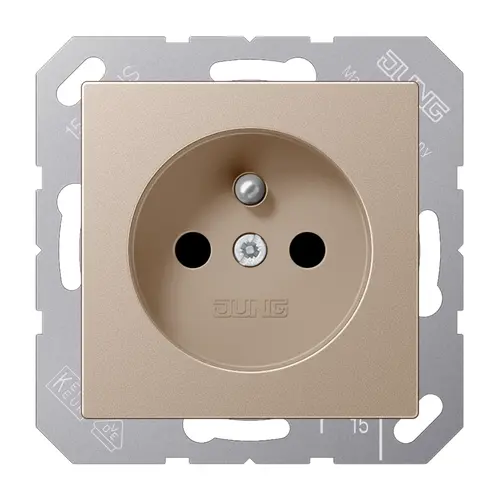 JUNG A 1520 FKI CH wandcontactdoos penaarde Safety+ A-range champagne