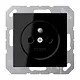 JUNG A 1520 FKI SW wandcontactdoos penaarde Safety+ A-range zwart glans