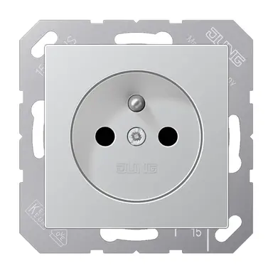 JUNG A 1520 FKI AL wandcontactdoos penaarde Safety+ A-range aluminium