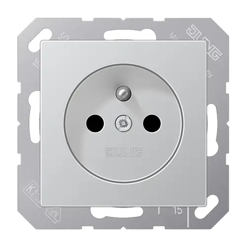 JUNG A 1520 FKI AL wandcontactdoos penaarde Safety+ A-range aluminium