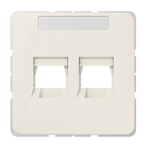 JUNG 569-2 WE afdekking klikbevestiging met draagring 2-voudig modulair jack CD500 creme