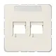 JUNG 569-2 WE afdekking klikbevestiging met draagring 2-voudig modulair jack JUNG CD500 creme