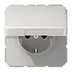 JUNG CD 1520 NBFKL LG wandcontactdoos randaarde klapdeksel CD500 lichtgrijs