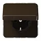 JUNG CD 1520 NBFKIKL BR wandcontactdoos randaarde Safety+ klapdeksel CD500 bruin